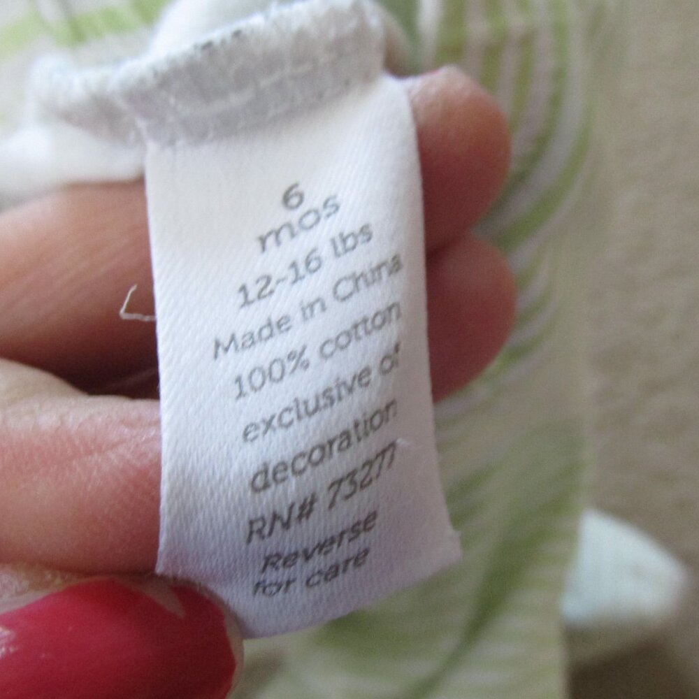 First Moments Pull On Sweatpants‎ Infant Boys 6M Green Striped Elastic Joggers - Picture 4 of 5